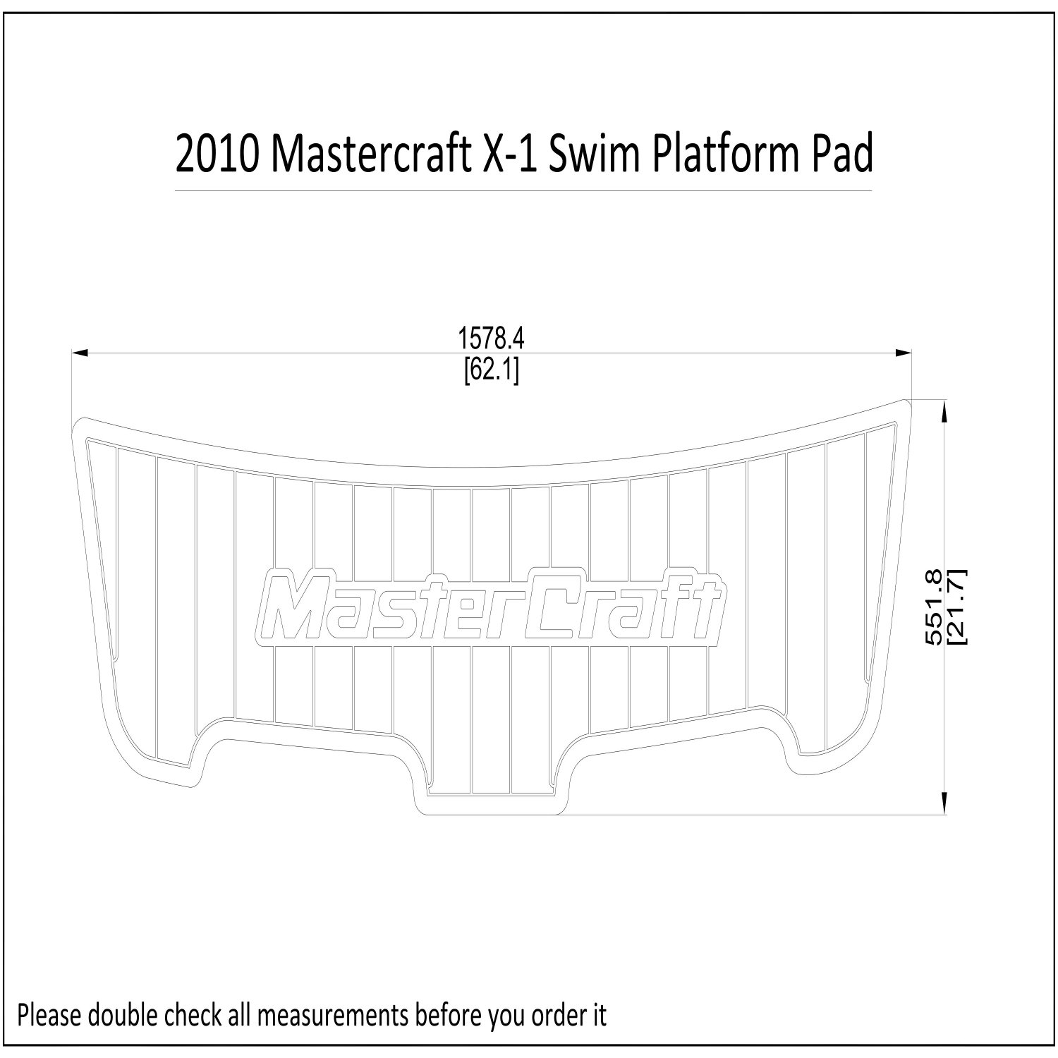 2010 Mastercraft X-1 Swim Platform Pad Boat EVA Faux Foam Teak Deck Floor