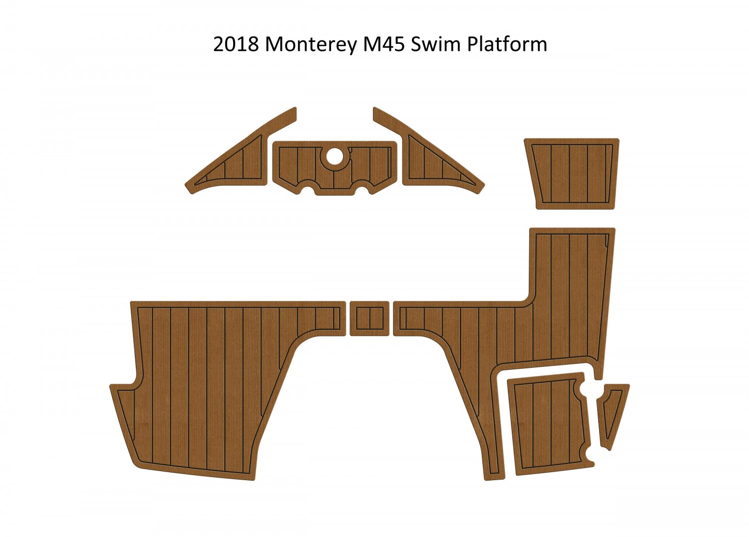2018 Monterey M45 Swim Platform Boat EVA Faux Foam Teak Deck Floor Pad