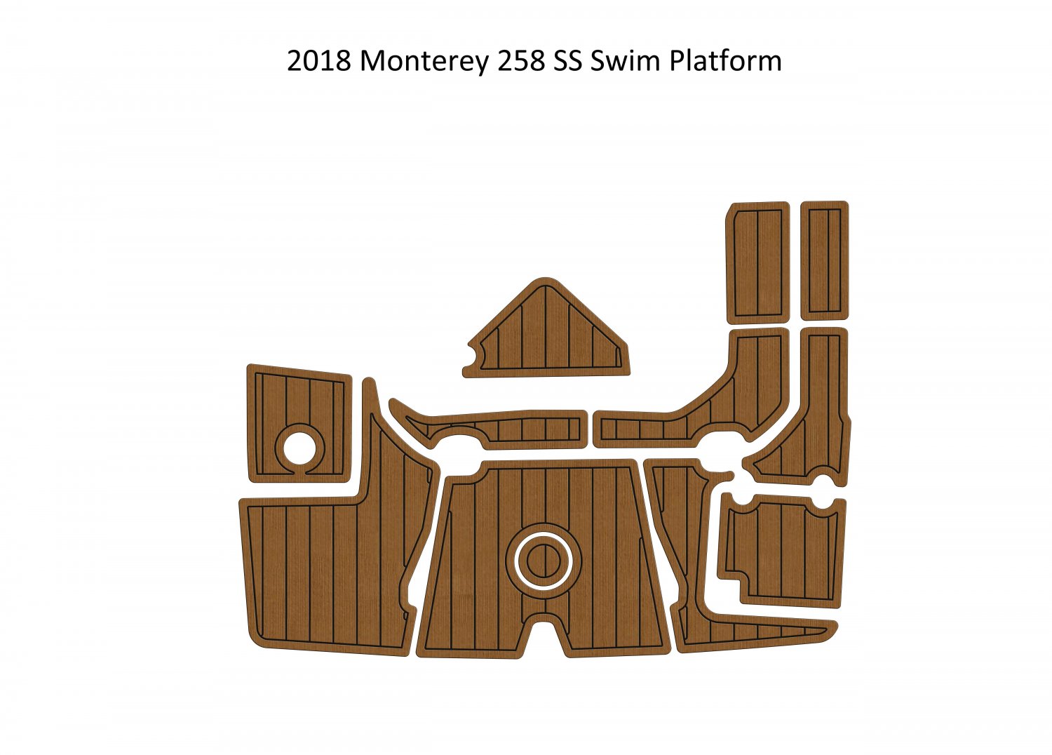 2018 Monterey 258 SS Swim Platform Boat EVA Faux Foam Teak Deck Floor Pad