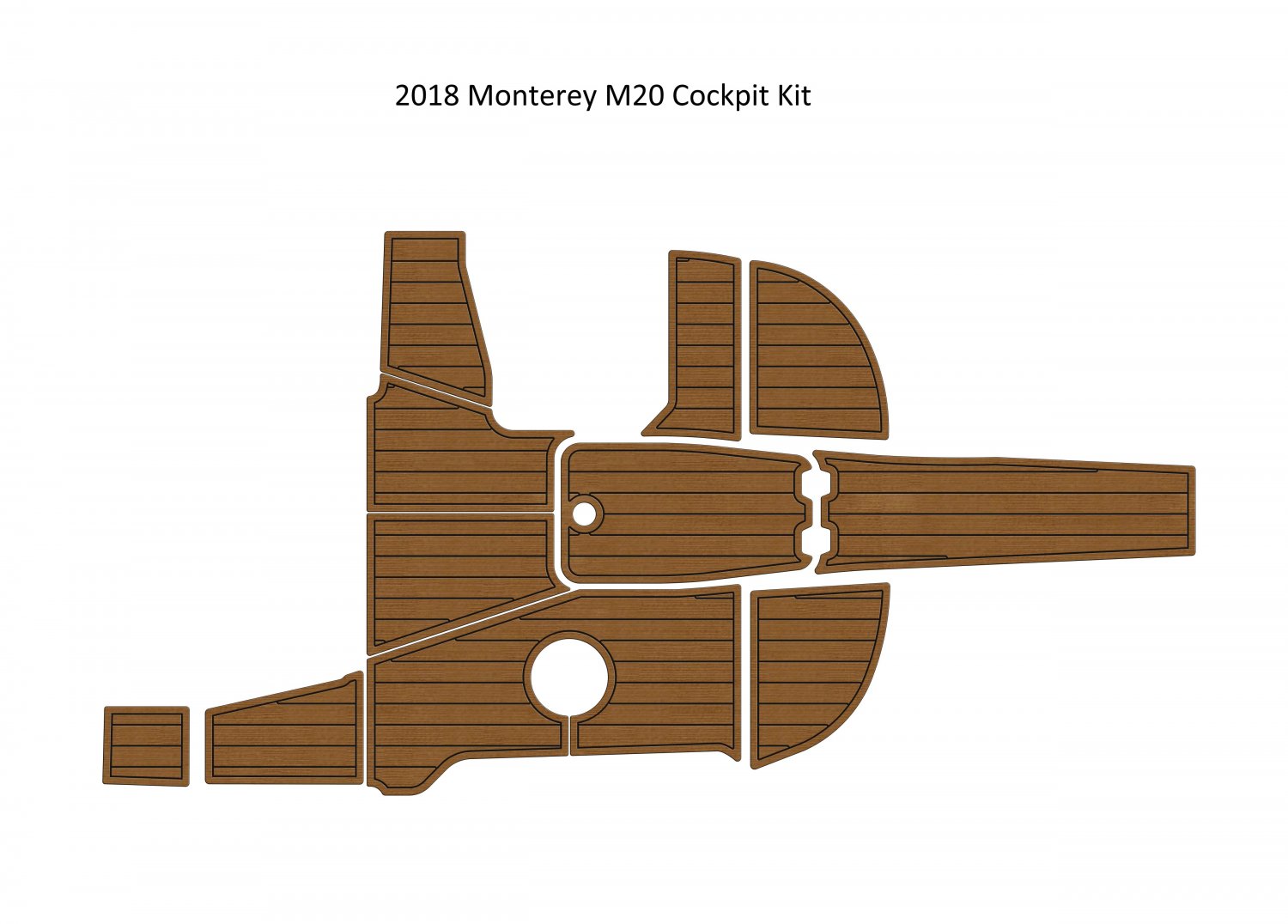 2018 Monterey M20 Cockpit Kit Boat EVA Faux Foam Teak Deck Floor Pad