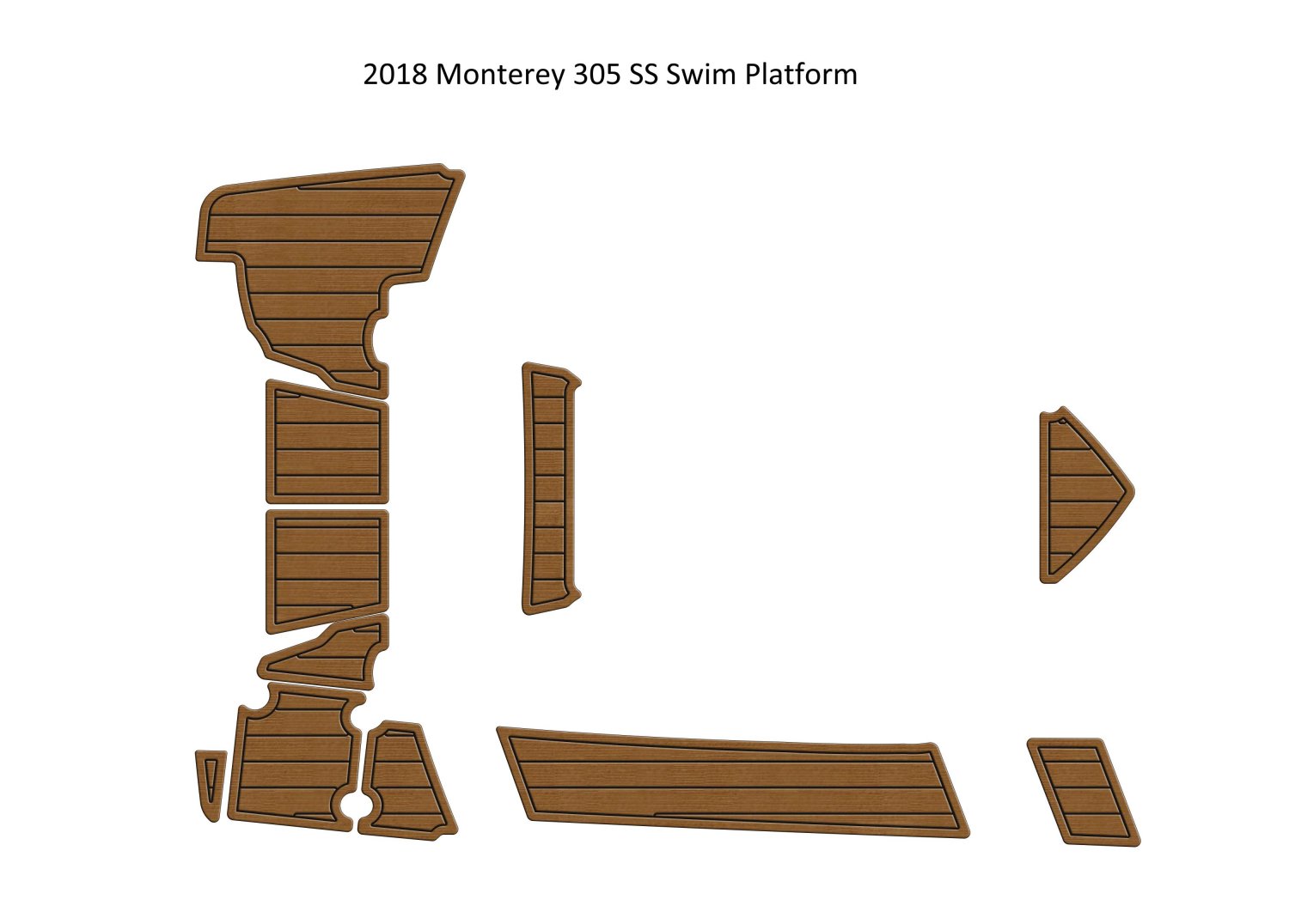 2018 Monterey 305 SS Swim Platform Boat EVA Faux Foam Teak Deck Floor Pad