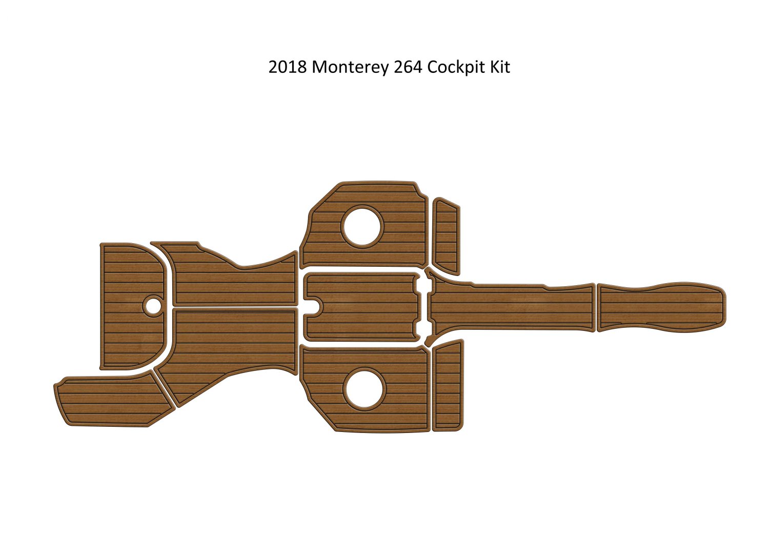2018 Monterey 264 Cockpit Kit Boat EVA Faux Foam Teak Deck Floor Pad