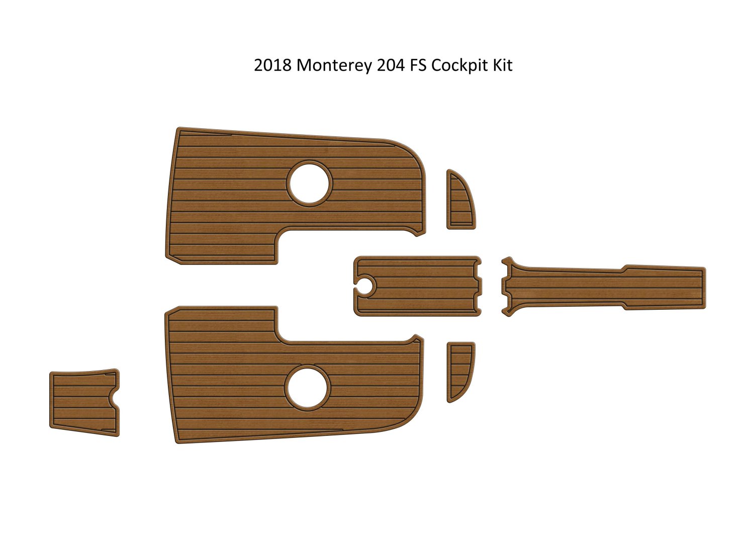 2018 Monterey 204 FS Cockpit Kit Boat EVA Faux Foam Teak Deck Floor Pad