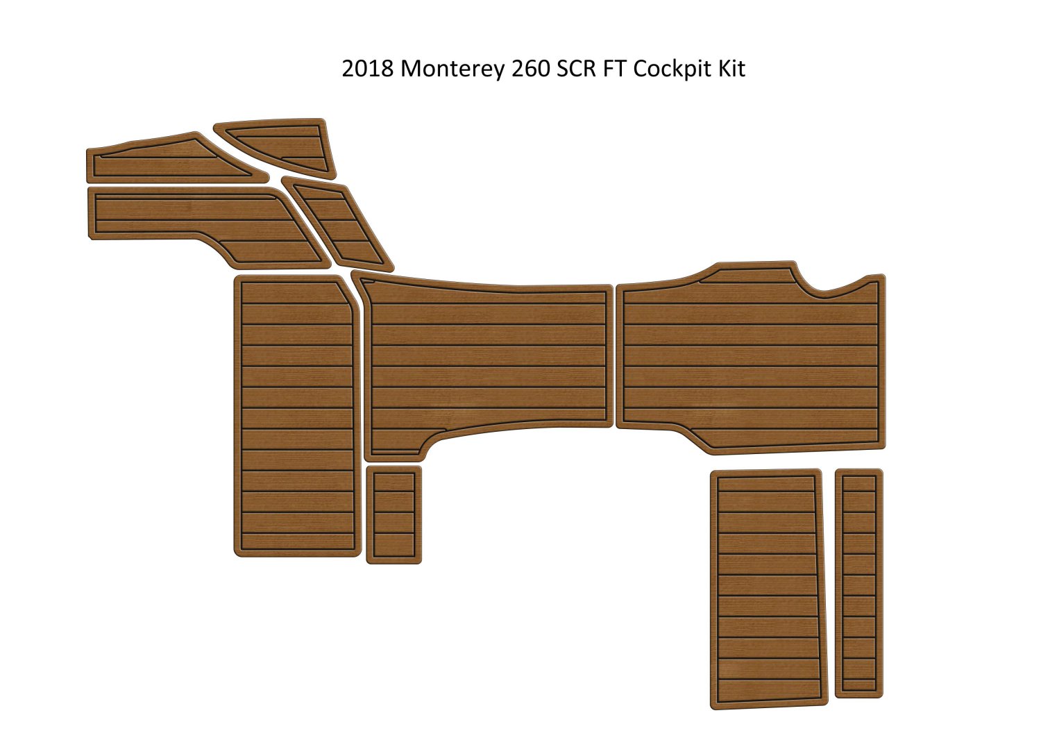 2018 Monterey 260 SCR FT Cockpit Kit Boat EVA Faux Foam Teak Deck Floor Pad