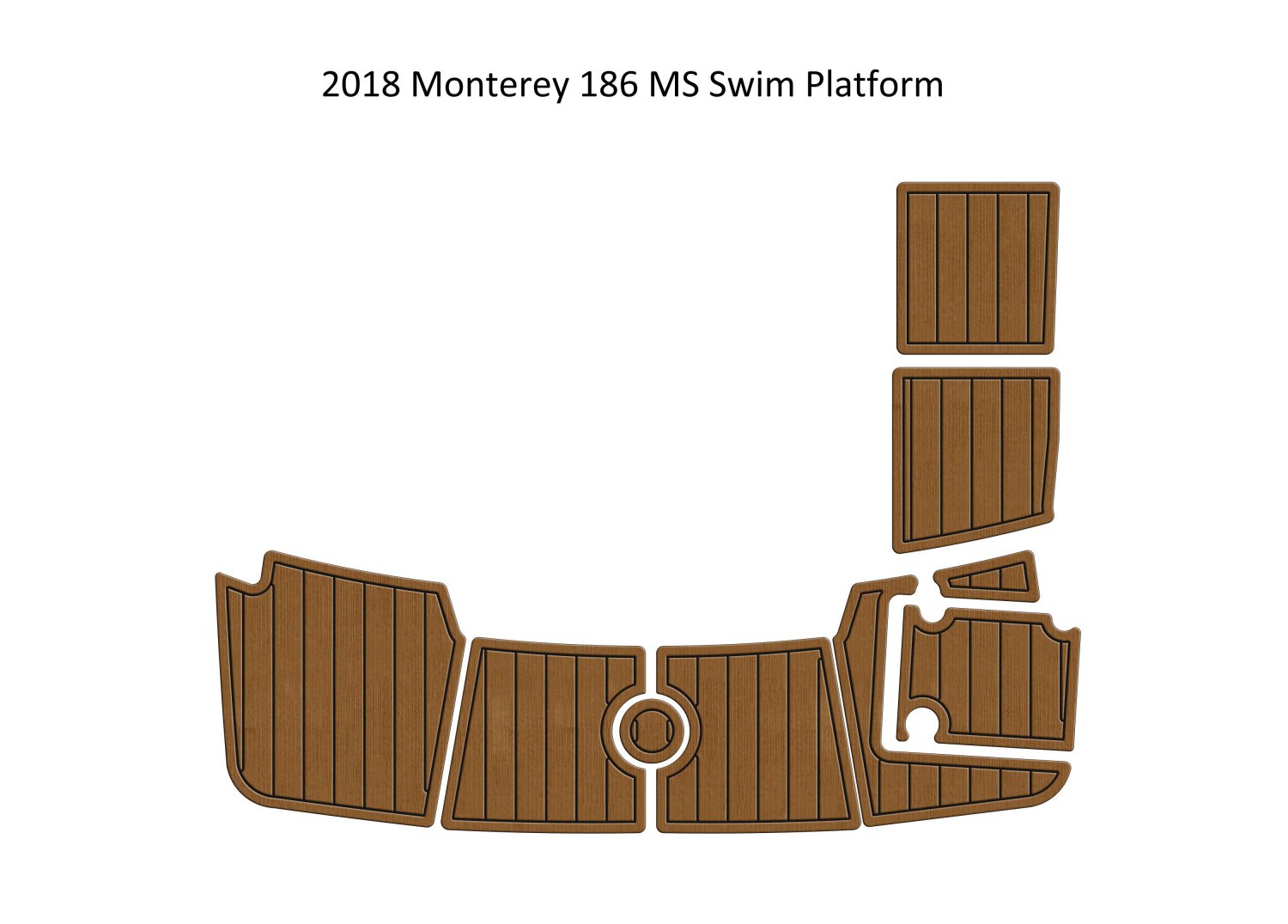 2018 Monterey 186 MS Swim Platform Boat EVA Faux Foam Teak Deck Floor Pad