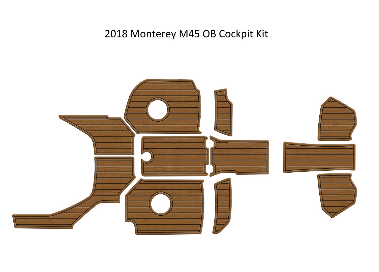 2018 Monterey M45 OB Cockpit Kit Boat EVA Faux Foam Teak Deck Floor Pad