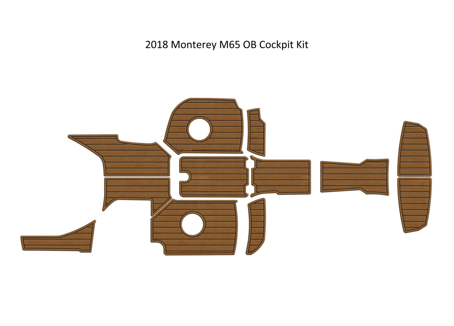 2018 Monterey M65 OB Cockpit Kit Boat EVA Faux Foam Teak Deck Floor Pad