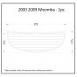 2003-2009 Moomba 1pc 66 3/8 x 24 5/16 Swim Platform Boat EVA Teak Deck Floor Pad