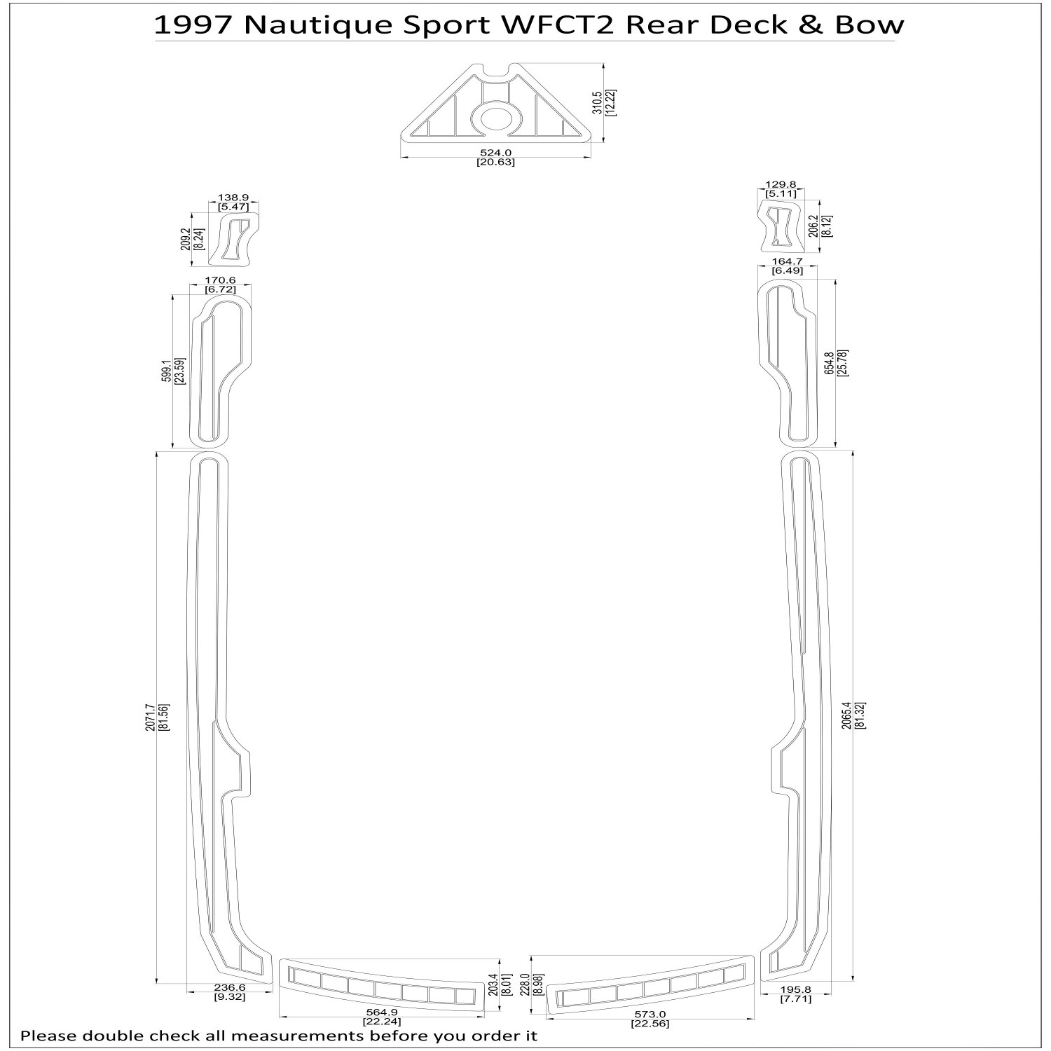 1997 Nautique Sport WFCT2 Rear Deck Bow Boat EVA Faux Foam Teak Deck