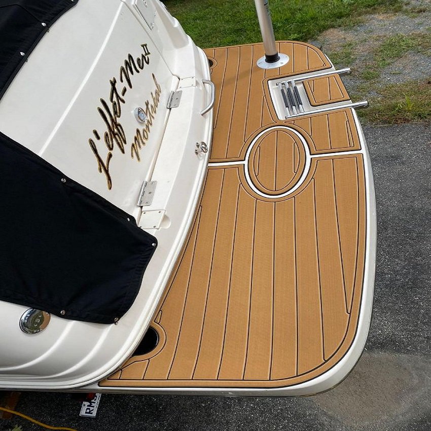 2003 Rinker Fiesta Vee 270 Swim Platform Cockpit Pad Boat EVA Teak