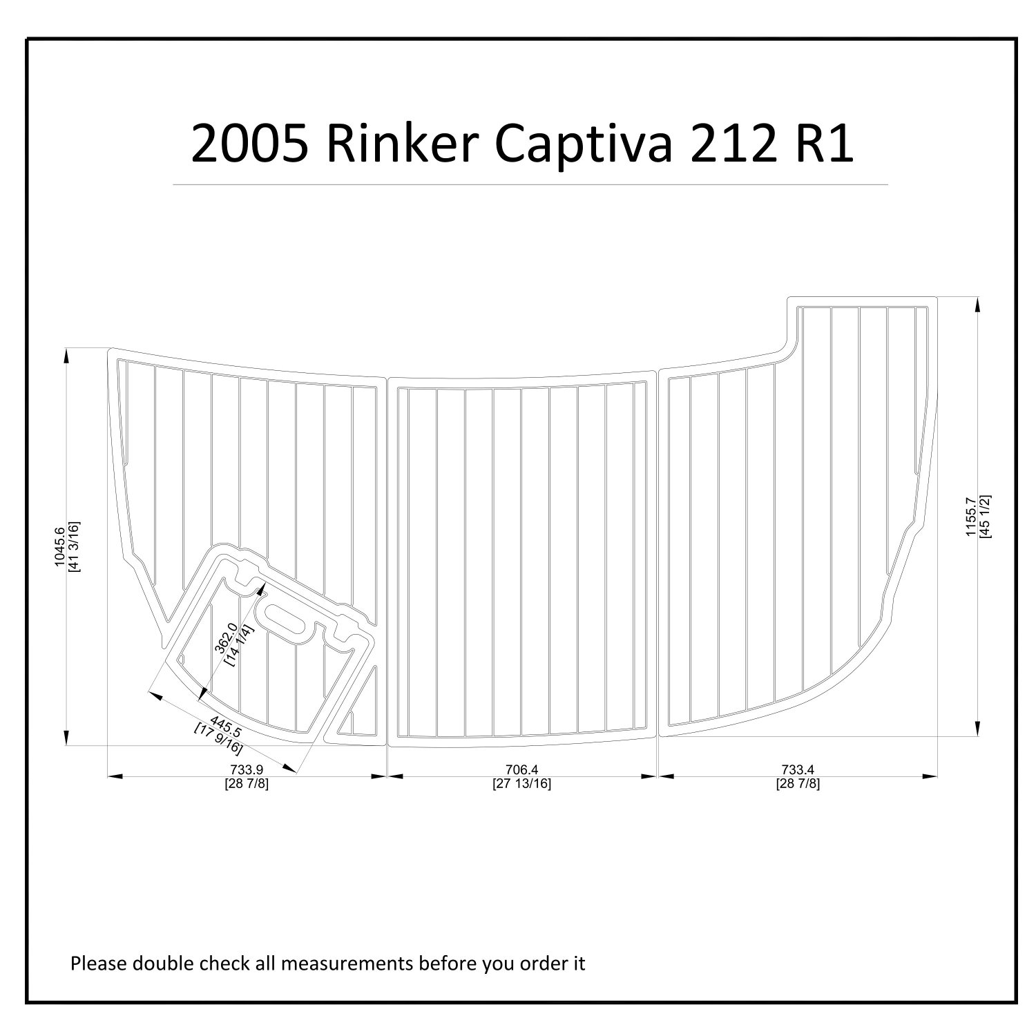 2005 Rinker Captiva 212 R1 Swim Platform Boat EVA Faux Foam Teak Deck Floor Pad