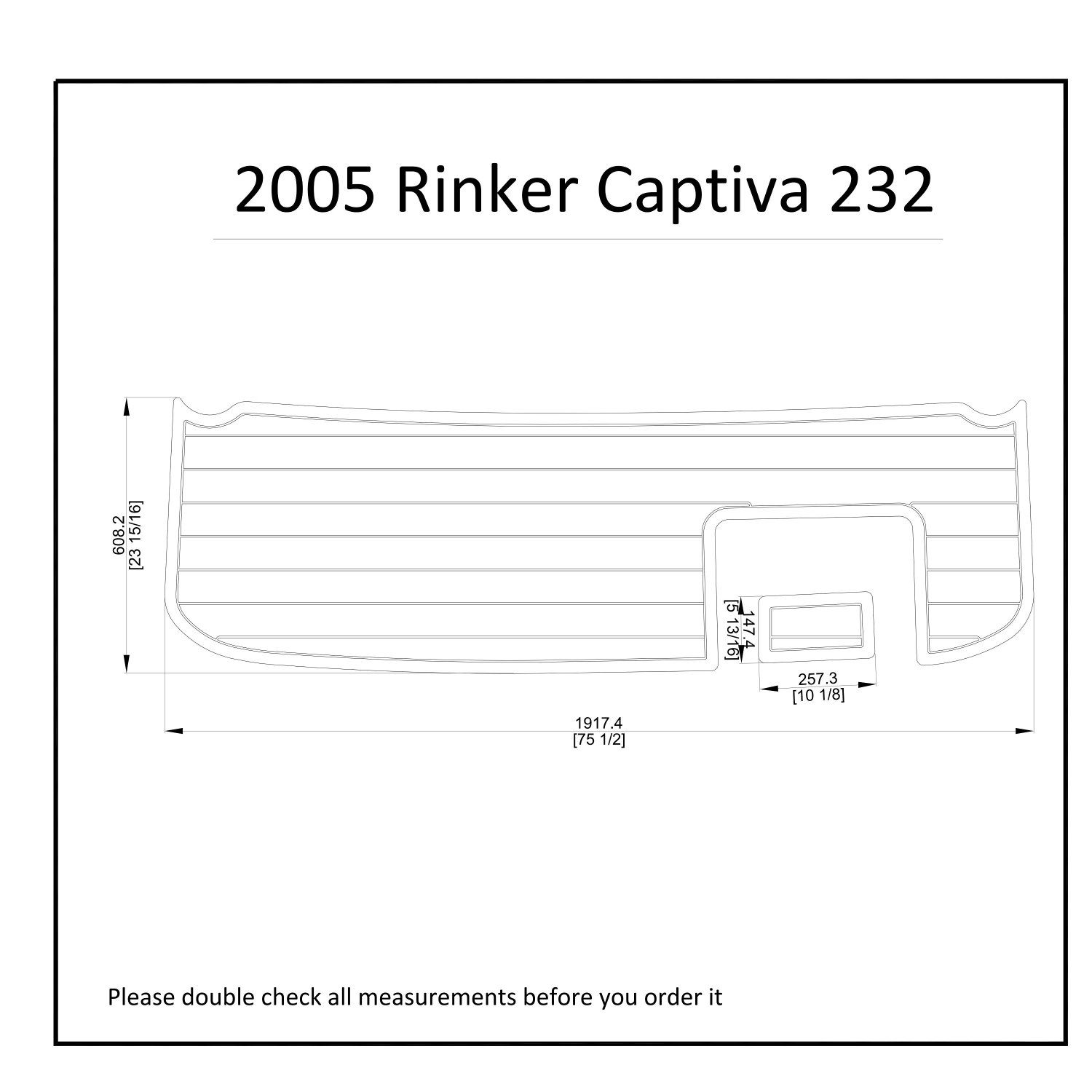 2005 Rinker Captiva 232 Swim Platform Boat EVA Faux Foam Teak Deck Floor Pad