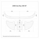 2005 Sea Ray 240 SP Swim Platform Boat EVA Faux Foam Teak Deck Floor Pad