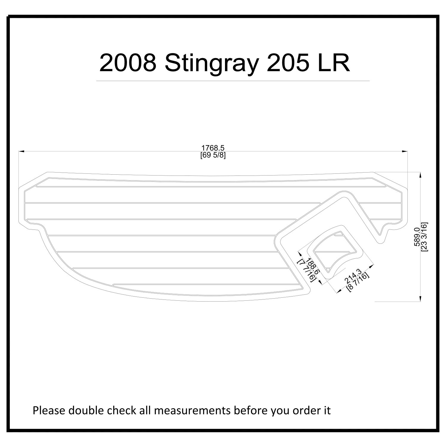 2008 Stingray 250 LR Swim Platform Boat EVA Faux Foam Teak Deck Floor Pad
