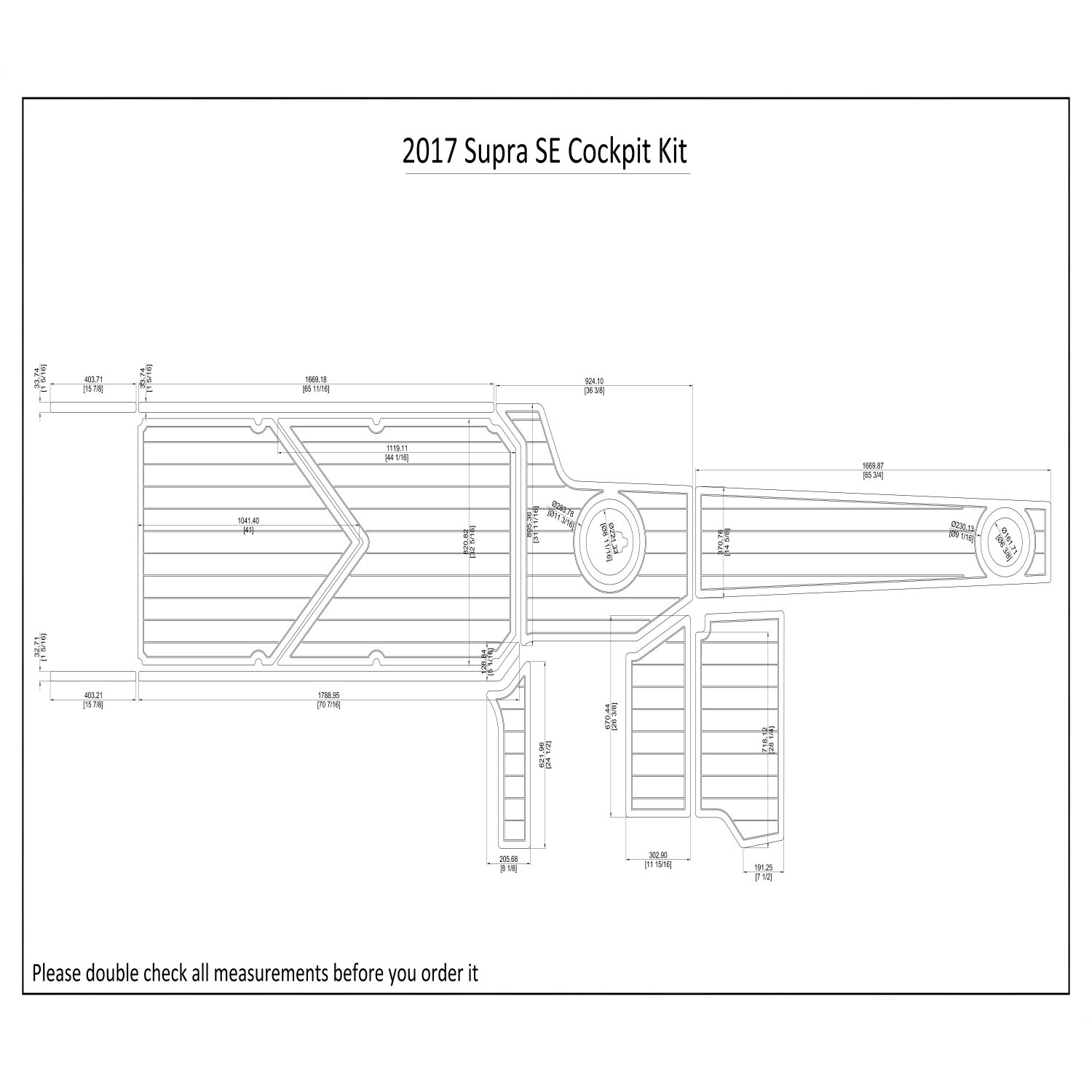 2017 Supra SE Cockpit Kit Boat EVA Faux Foam Teak Deck Floor Pad