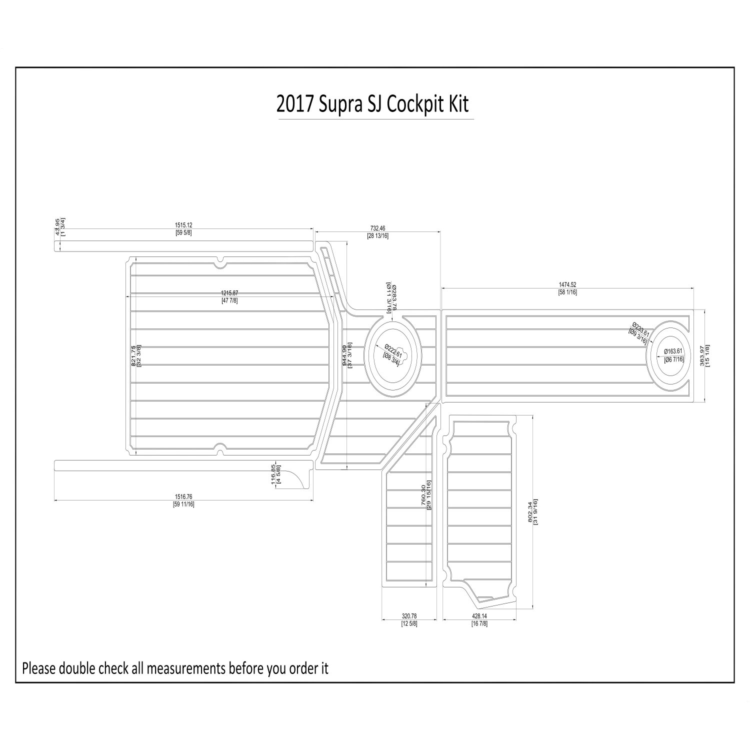 2017 Supra SJ Cockpit Kit Boat EVA Faux Foam Teak Deck Floor Pad