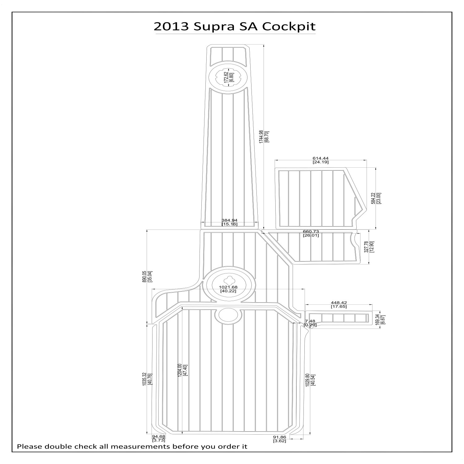 2013 Supra SA Cockpit Boat EVA Faux Foam Teak Deck Floor Pad