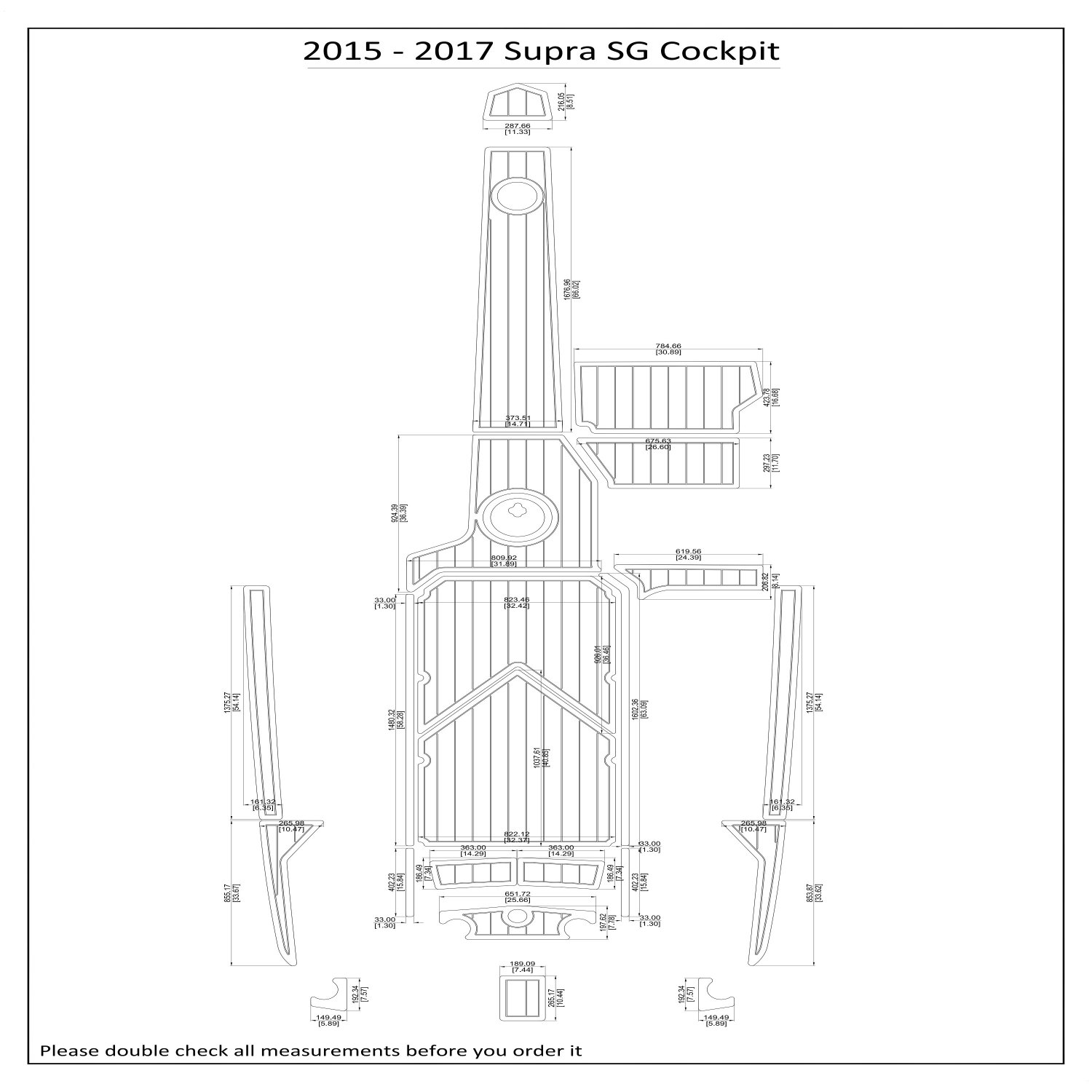2015-2017 Supra SG Cockpit Boat EVA Faux Foam Teak Deck Floor Pad