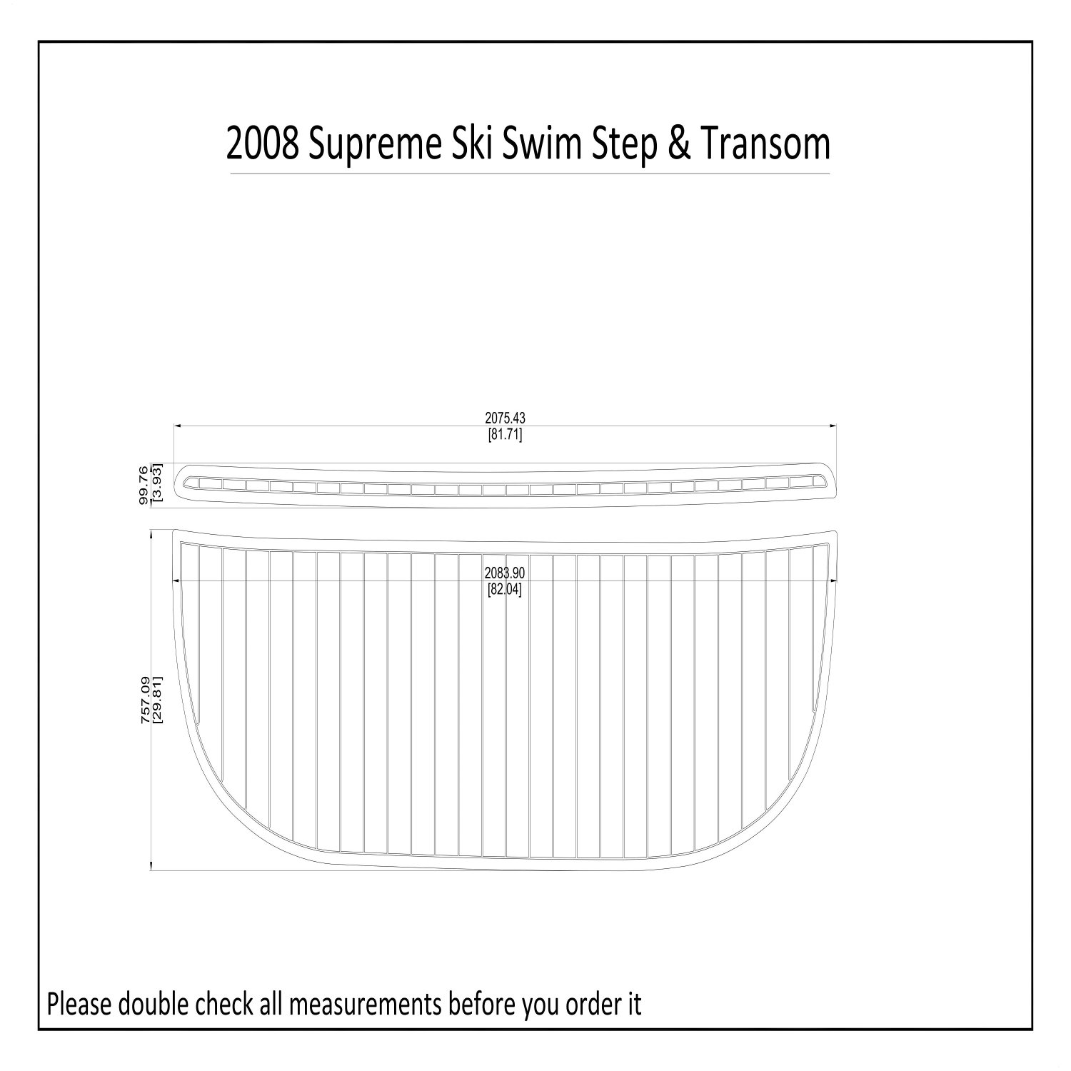2008 Supreme Ski Swim Step Transom Boat EVA Faux Foam Teak Deck Floor Pad