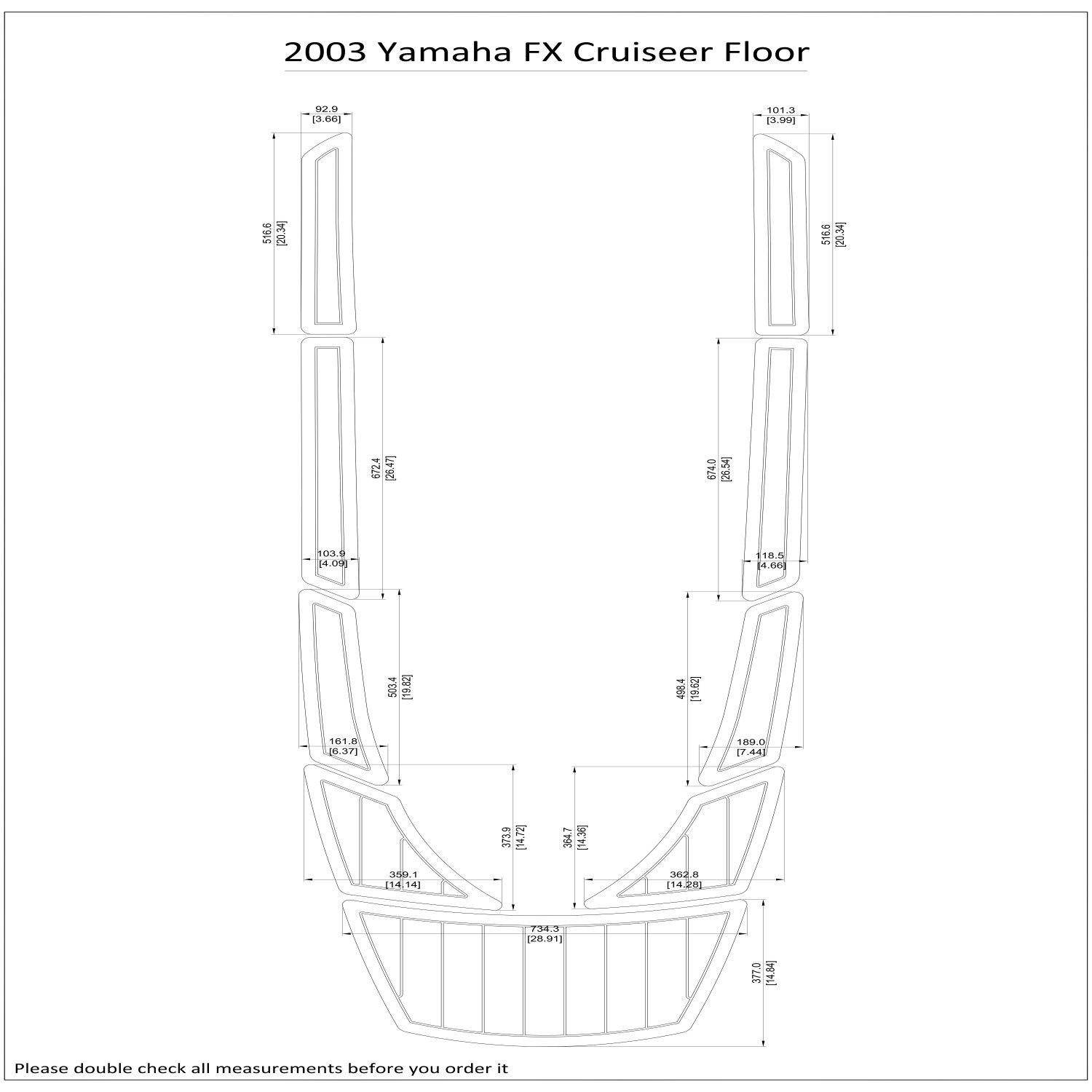 2003 Yamaha FX Cruiser Floor Boat EVA Faux Foam Teak Deck Floor Pad