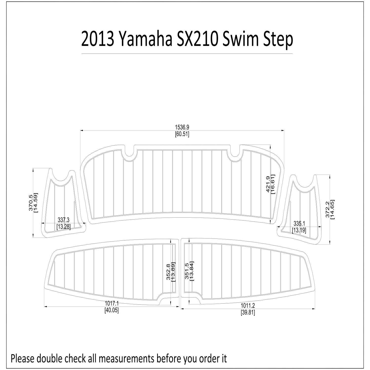 2013 Yamaha SX210 Swim Step Platform Boat EVA Faux Foam Teak Deck Floor Pad