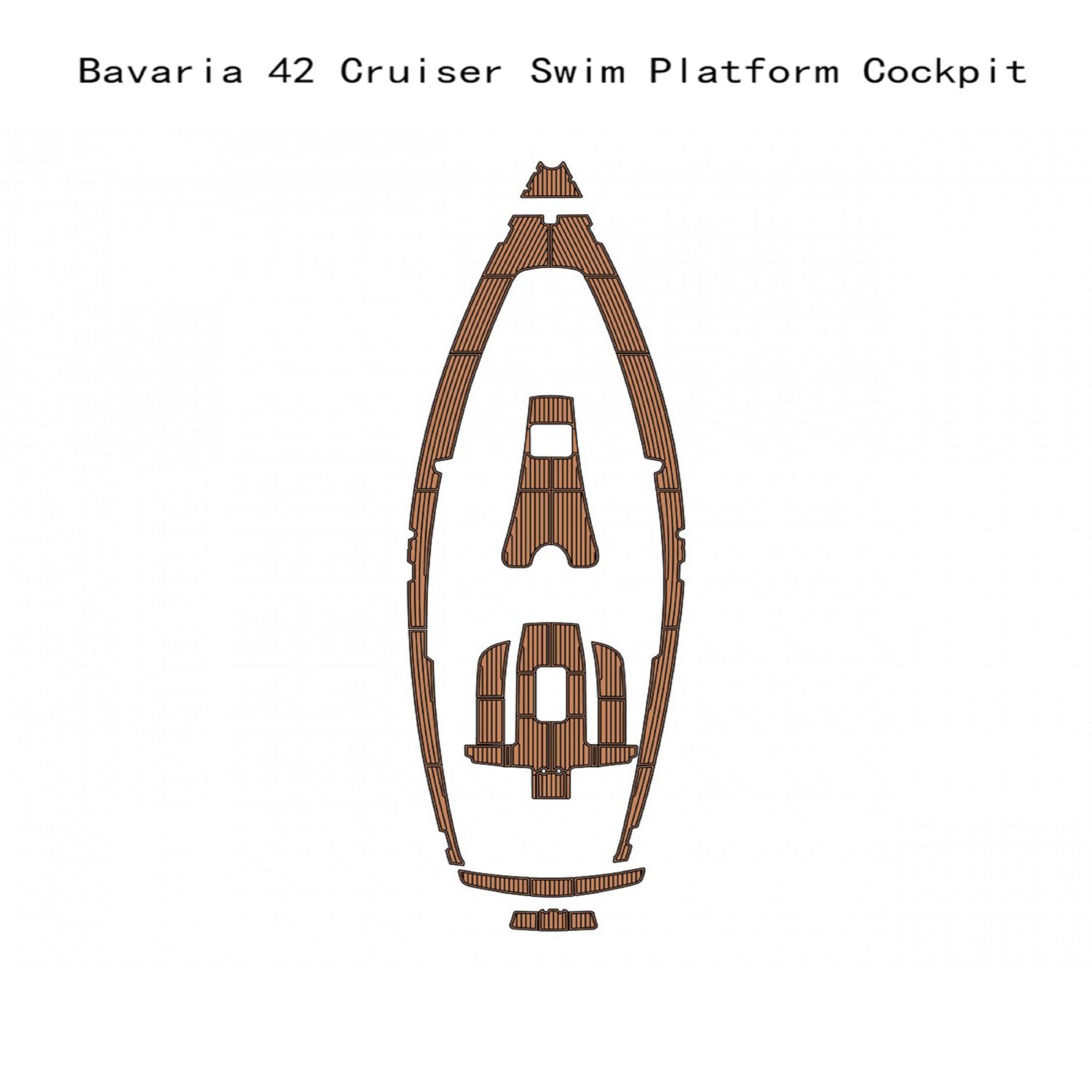 Bavaria 42 Cruiser Swim Platform Cockpit Boat EVA Faux Teak Deck Floor Pad