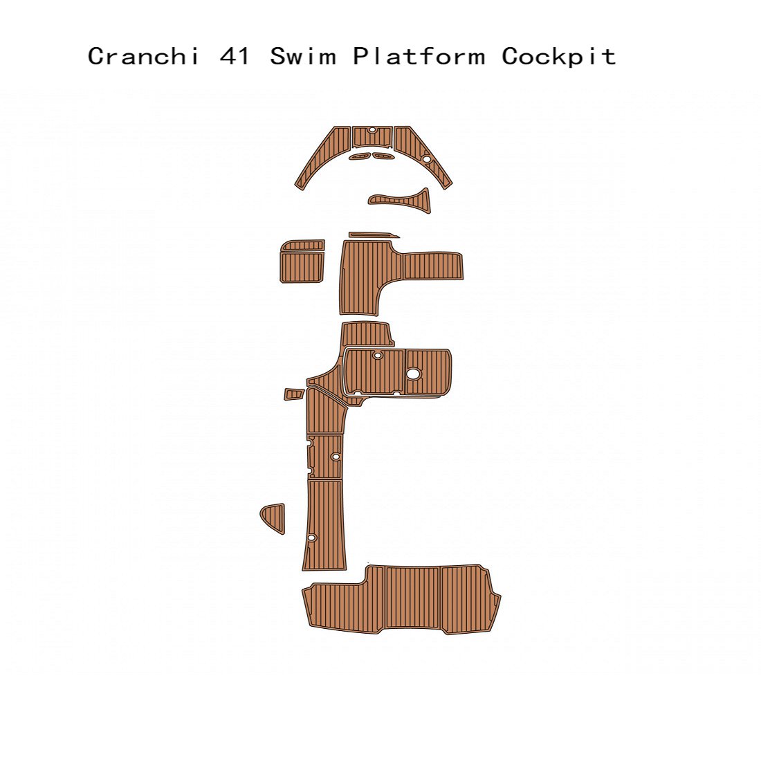 Cranchi 41 Swim Platform Cockpit Boat EVA Faux Teak Deck Floor Pad