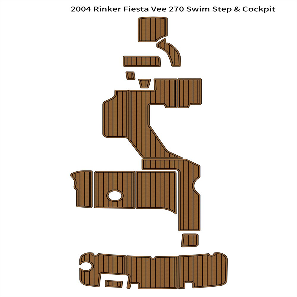 2004 Rinker Fiesta Vee 270 Swim Platform Cockpit Pad Boat EVA Teak Floor Mat