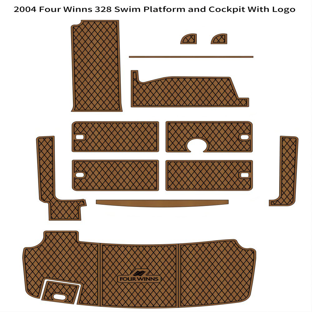 2004 Four Winns 328 Swim Platform Cockpit Boat EVA Faux Foam Teak Deck Floor Pad