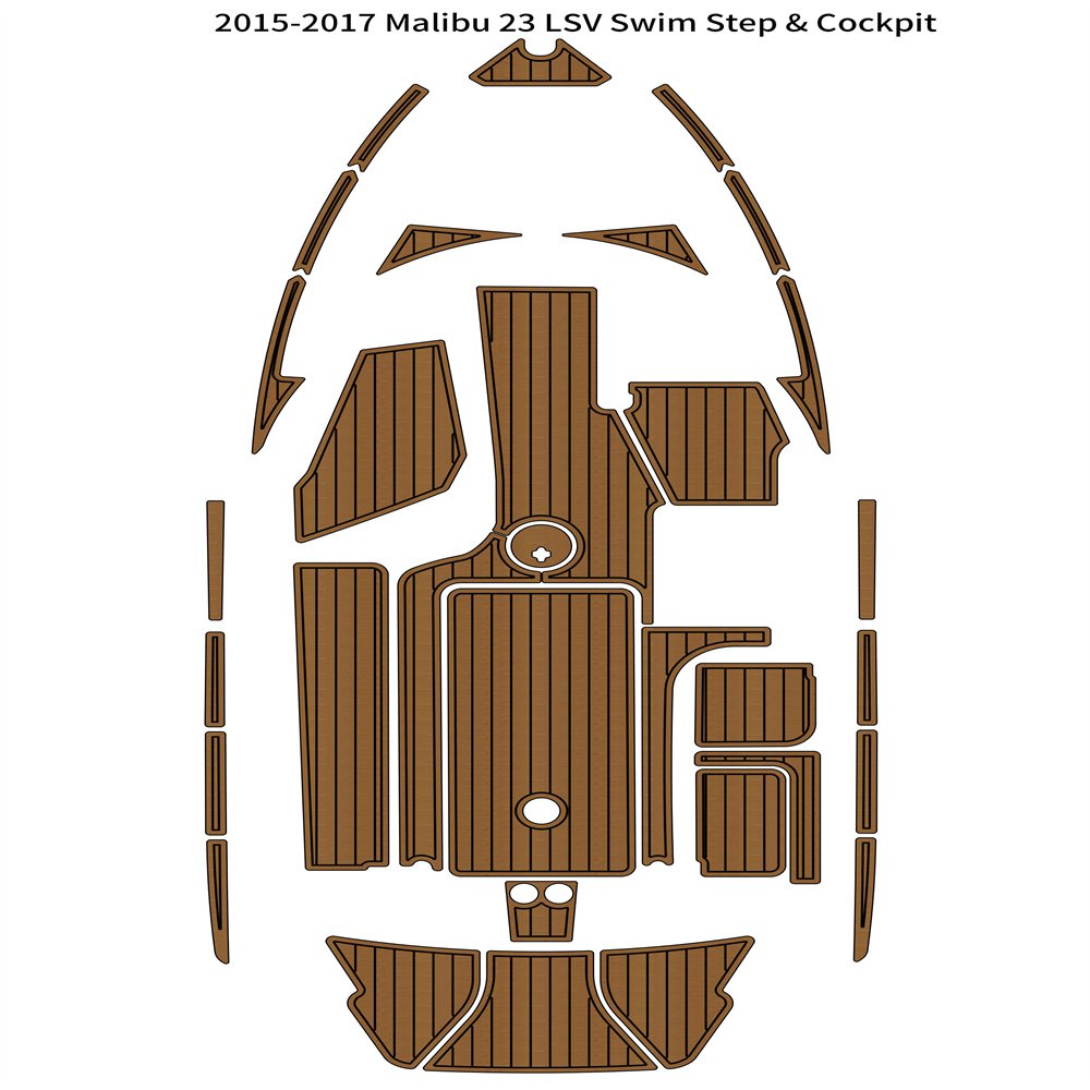 2015-2017 Malibu 23 LSV Swim Platform Cockpit Pad Boat EVA Foam Teak Deck Floor