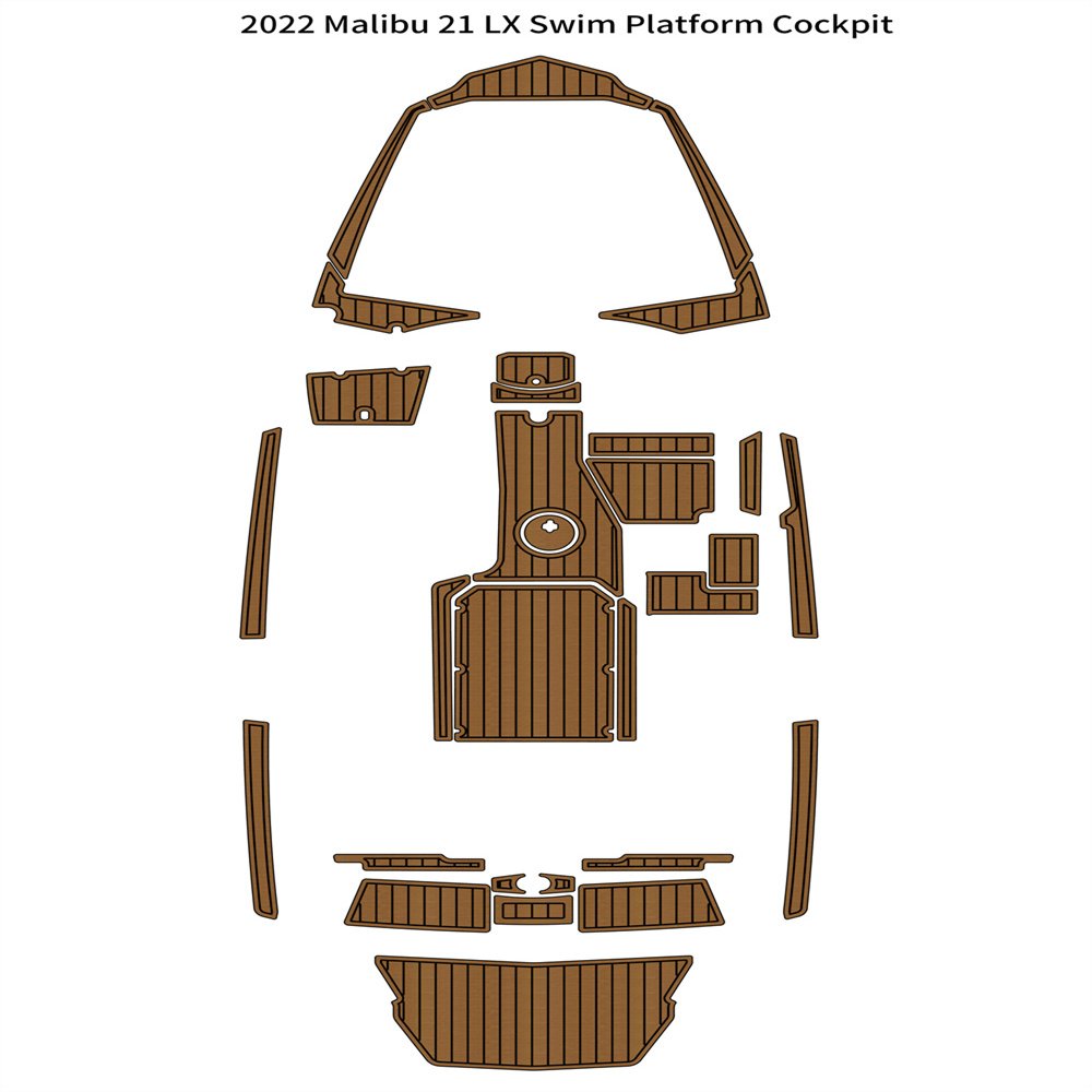 2022 Malibu 21 LX Swim Platform Cockpit Pad Boat EVA Foam Teak Deck Floor Mat