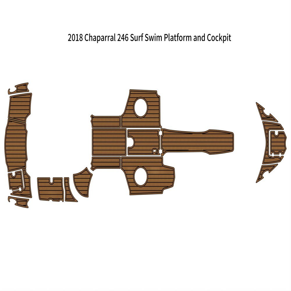 2018 Chaparral 246 Surf Swim Platform Cockpit Boat EVA Foam Faux Teak Floor Pad