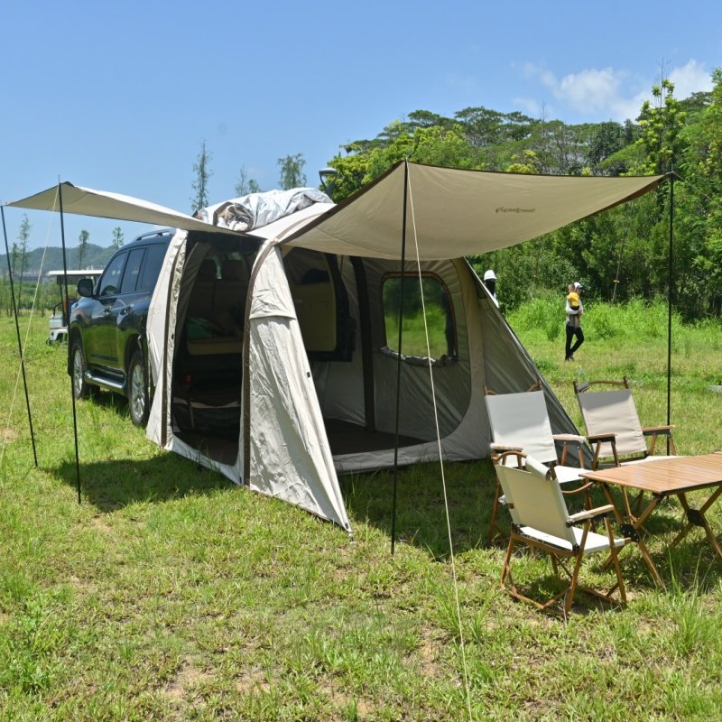 4-6 People Automatic Rear Tent Outdoor Inflatable Camping Tent For SUV Extended Canopy Roof Car