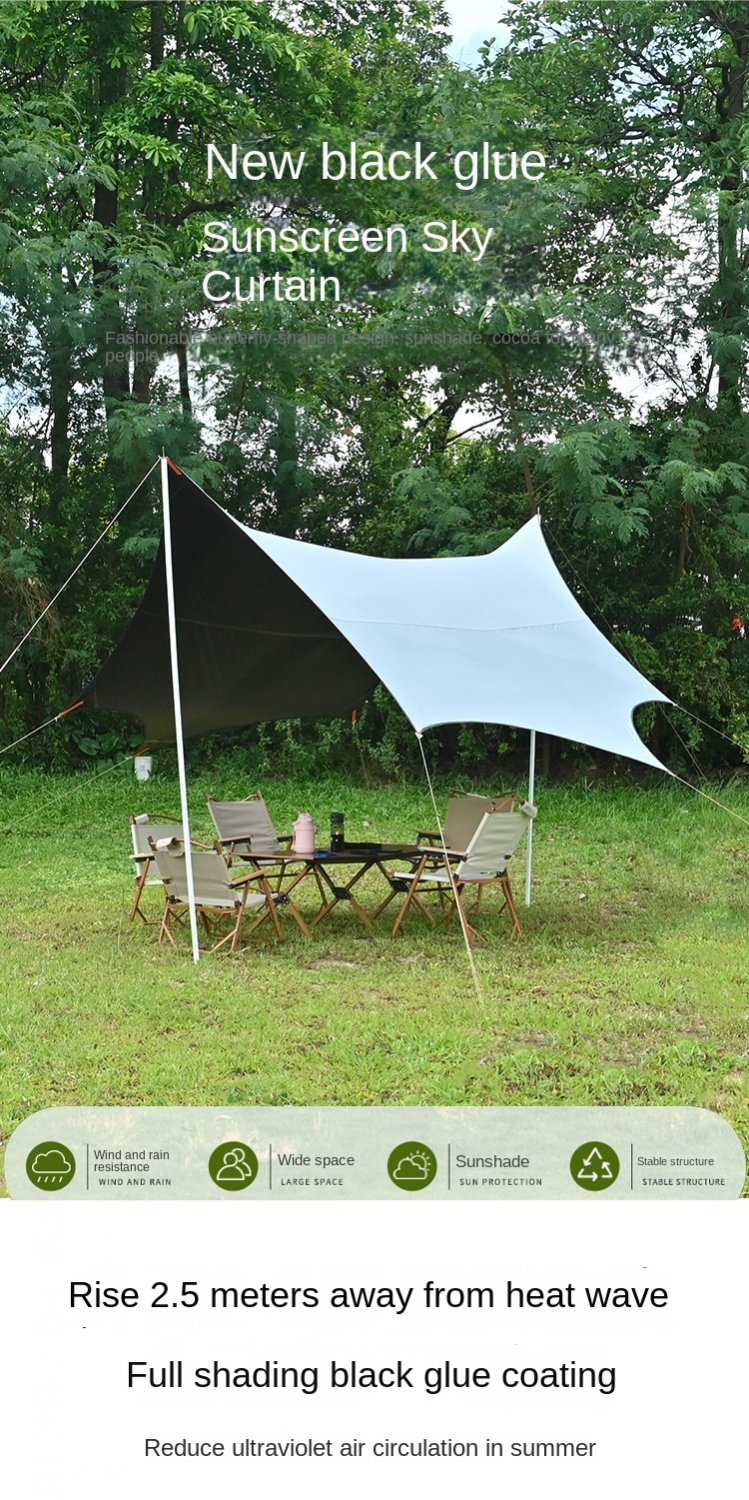 Octagonal Full Shade Butterfly Vinyl Canopy Outdoor Sun Beach Camping Tent PU6000