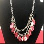 Dual Chain Necklace With Dangling Crystals Stone