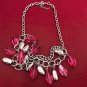 Dual Chain Necklace With Dangling Crystals Stone