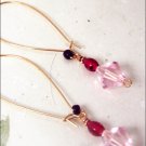 Gold Plated: Crystal Long ear wire dangling earrings