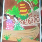 Vintage primitive paper painting for old chinese women my old  drawings