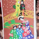 Vintage primitive paper painting for old chinese village women my old  drawings