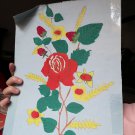 Vintage old pre owned paper painting for flowers that were on a plate old drawin