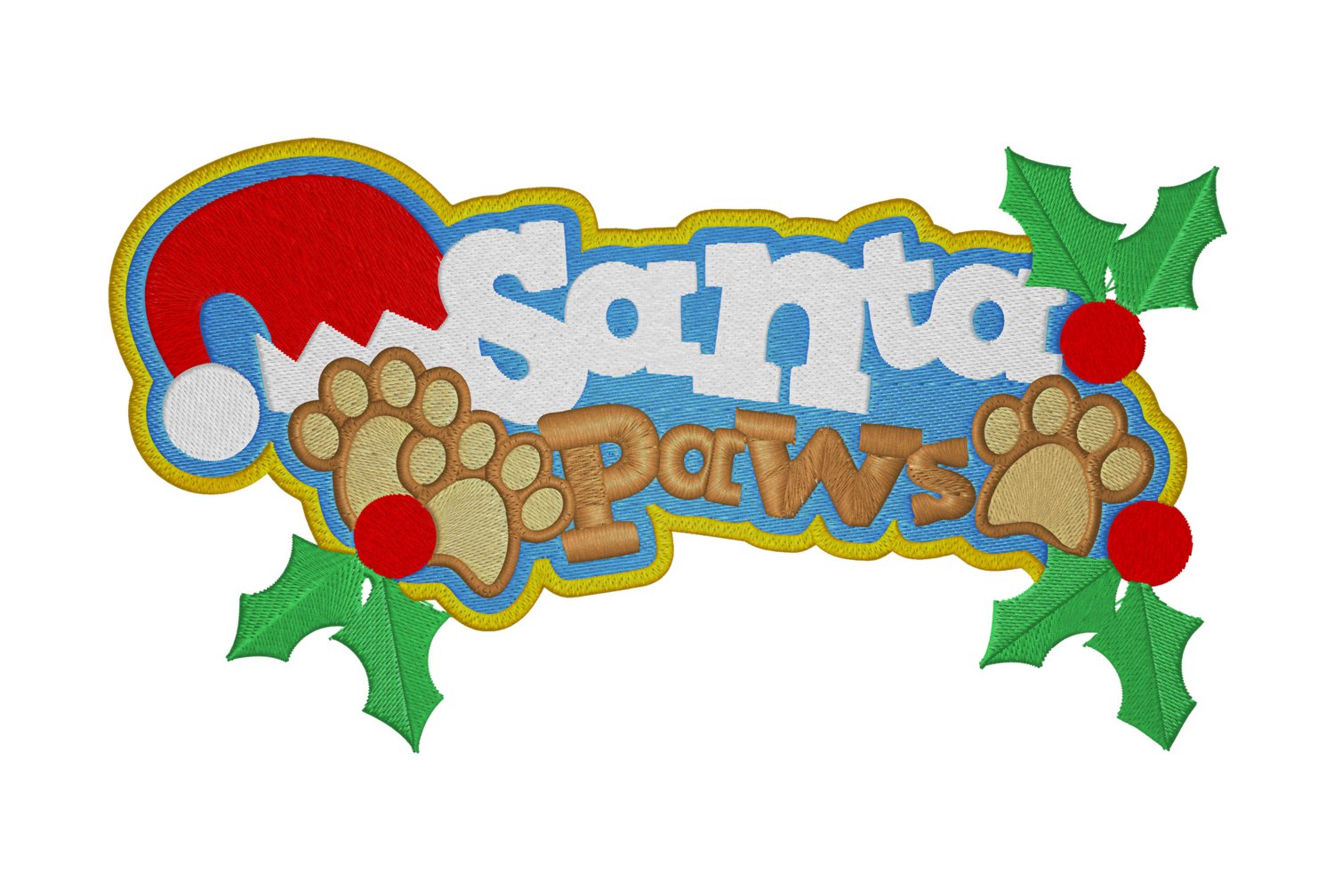 Embroidery design, Santa Paws