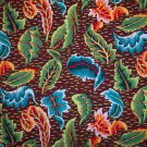 Kaffe Fassett Embroidered Leaf  Brown Fabric