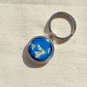 New Flat Earth Pendant Key Chain Blue Silver World Map Jewelry Gifts Keychain