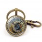 Prague Astronomical Old Clock Pendant Key Chain World Map Bronze Flat Earth Gift