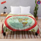 Gleason's XL Throw Blanket New Standard Map of the World 1892 Flat Earth Flannel Sofa Cover