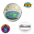 Cute FLAT EARTH Pin Azimuthal Map Dome Model Metal Badge Jewelry Bag jeans Gifts