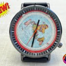New 2022 Wristwatch Flat Earth Gleason's Map Watch Black Azimuthal Equidistant