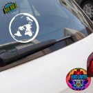 New FLAT EARTH Azimuthal Equidistant 16.2X16.2CM Large Sticker Map Model Car Decal Silver White 2023