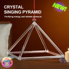 8inch Clear Quartz Crystal Singing Pyramid + Playing Mallet DNA Repair Powerful Healing Sound Bath