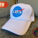 NASA Lies Blue Logo White Cap Flat Earth Dad Hat Liars Fashion Space Summer Trucker Baseball Unisex